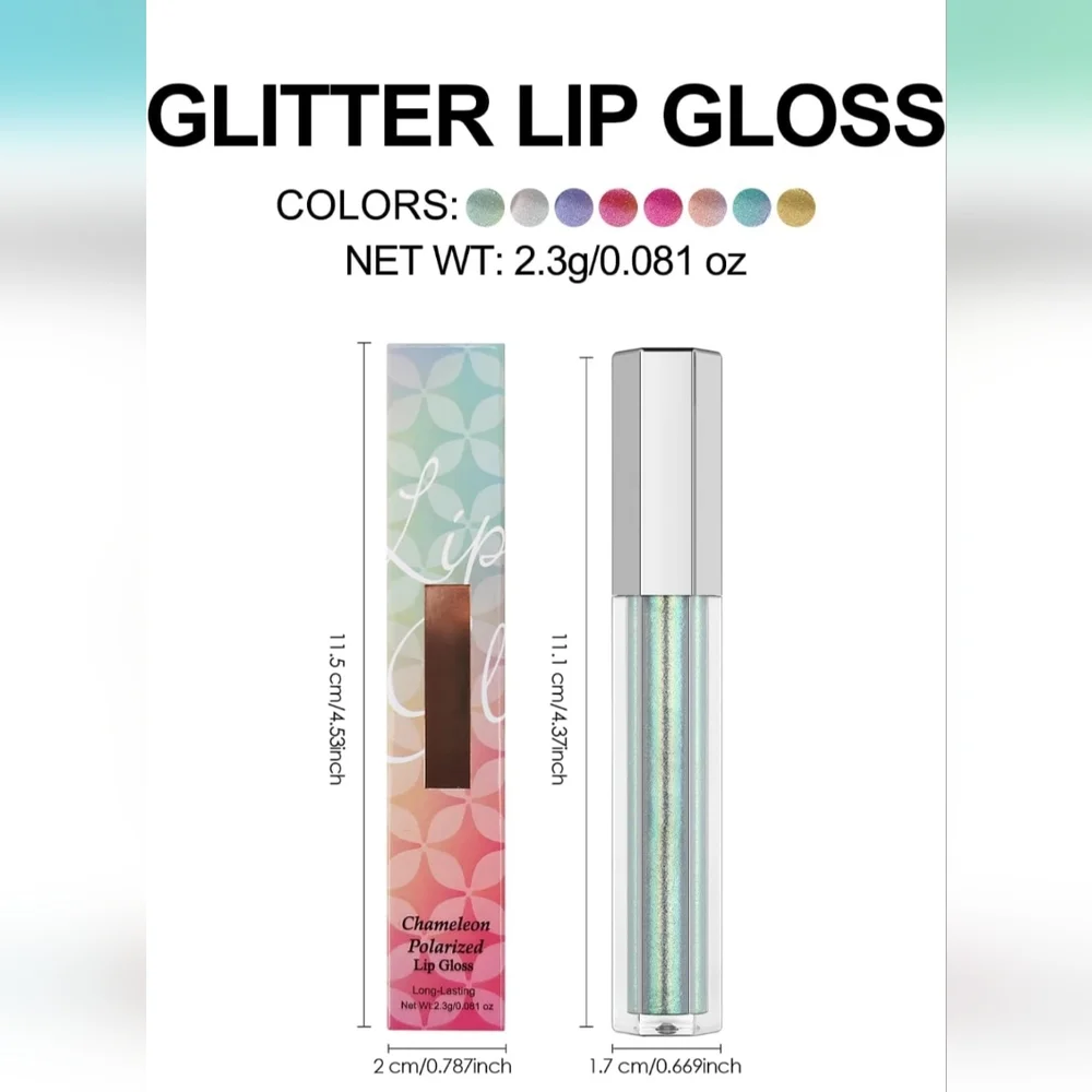 Vibrant Blue Glittet Lip Gloss